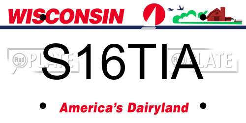S16TIA Wisconsin License Plate