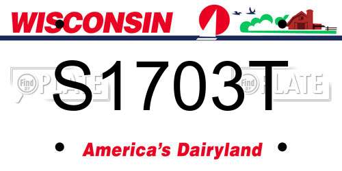 S1703T Wisconsin License Plate