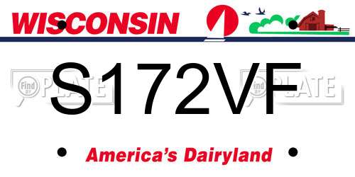 S172VF Wisconsin License Plate