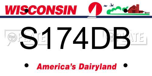 S174DB Wisconsin License Plate