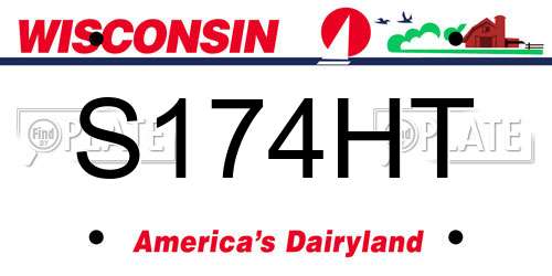 S174HT Wisconsin License Plate