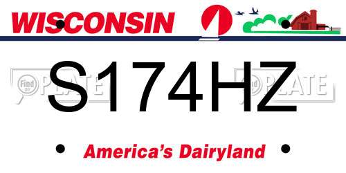 S174HZ Wisconsin License Plate