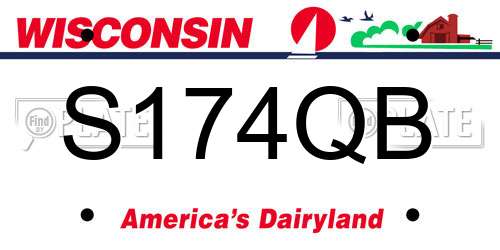 S174QB Wisconsin License Plate