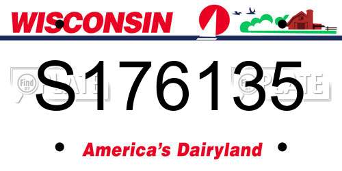 S176135 Wisconsin License Plate