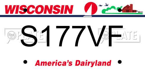 S177VF Wisconsin License Plate
