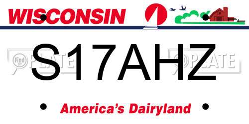 S17AHZ Wisconsin License Plate