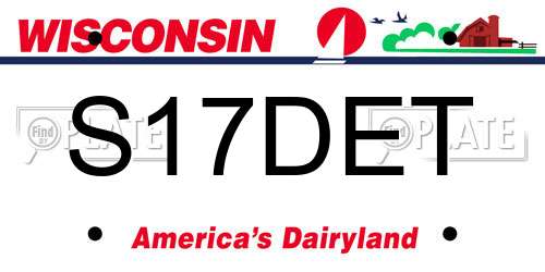 S17DET Wisconsin License Plate