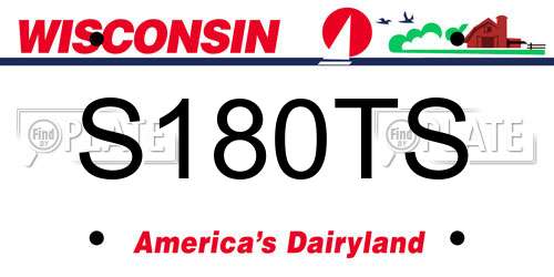 S180TS Wisconsin License Plate