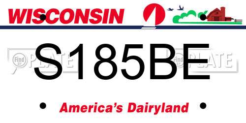 S185BE Wisconsin License Plate