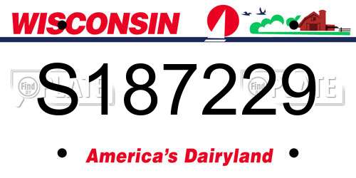 S187229 Wisconsin License Plate