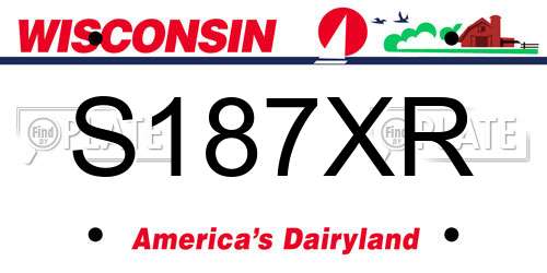 S187XR Wisconsin License Plate
