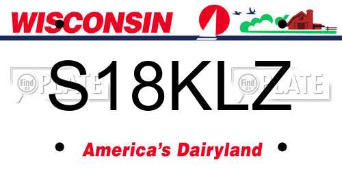 S18KLZ Wisconsin License Plate