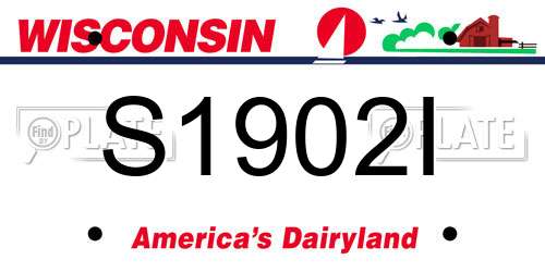 S1902I Wisconsin License Plate