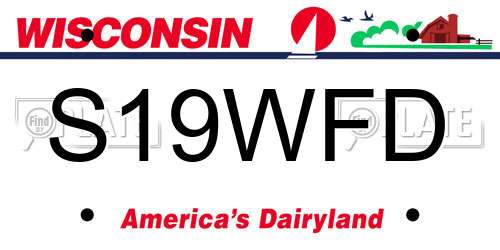 S19WFD Wisconsin License Plate