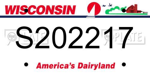 S202217 Wisconsin License Plate