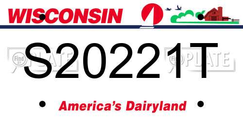 S20221T Wisconsin License Plate