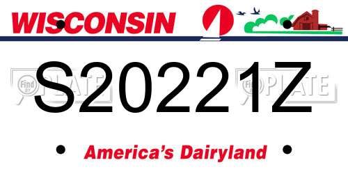 S20221Z Wisconsin License Plate