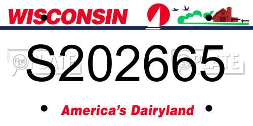 S202665 Wisconsin License Plate