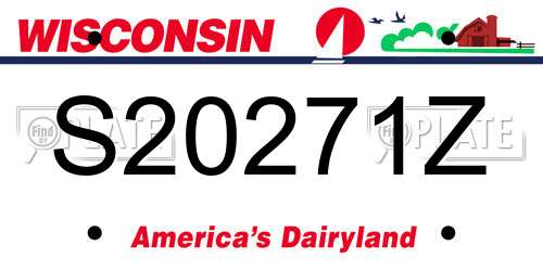 S20271Z Wisconsin License Plate