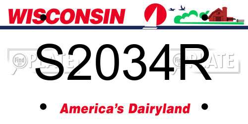 S2034R Wisconsin License Plate