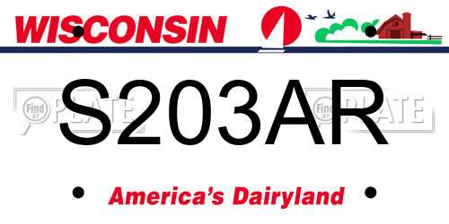S203AR Wisconsin License Plate