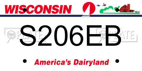 S206EB Wisconsin License Plate