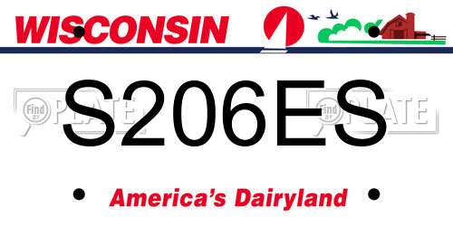 S206ES Wisconsin License Plate