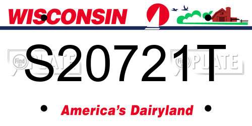 S20721T Wisconsin License Plate