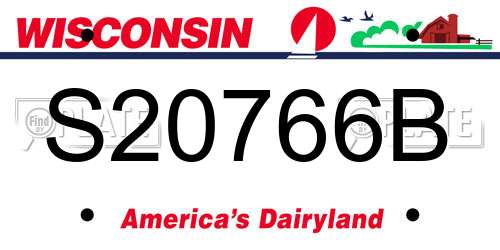 S20766B Wisconsin License Plate