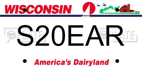 S20EAR Wisconsin License Plate