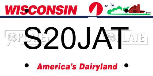 S20JAT Wisconsin License Plate