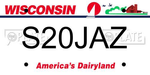 S20JAZ Wisconsin License Plate