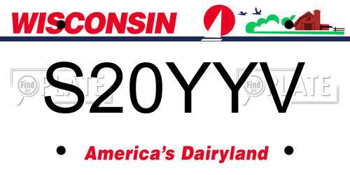 S20YYV Wisconsin License Plate