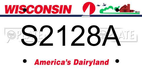 S2128A Wisconsin License Plate