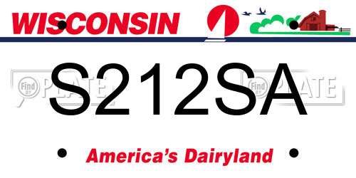 S212SA Wisconsin License Plate