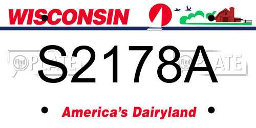 S2178A Wisconsin License Plate