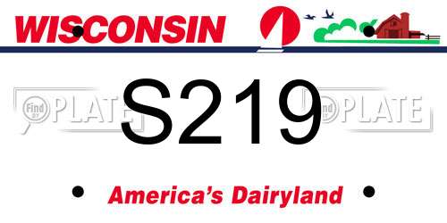 S219 Wisconsin License Plate