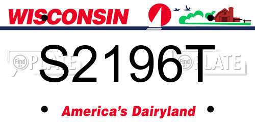 S2196T Wisconsin License Plate