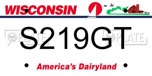 S219GT Wisconsin License Plate