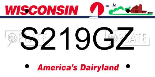 S219GZ Wisconsin License Plate