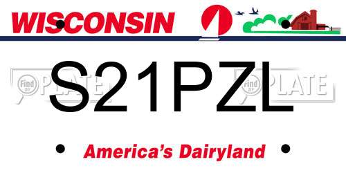 S21PZL Wisconsin License Plate