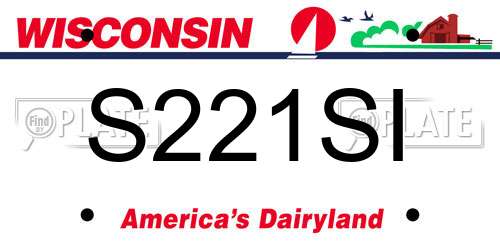 S221SI Wisconsin License Plate