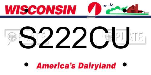 S222CU Wisconsin License Plate