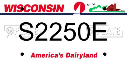 S2250E Wisconsin License Plate