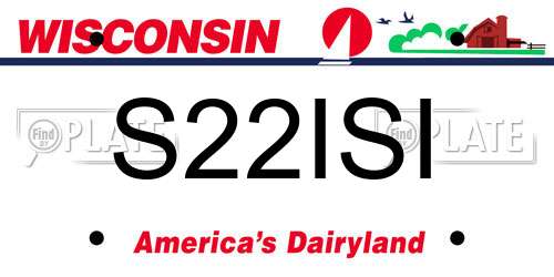 S22ISI Wisconsin License Plate