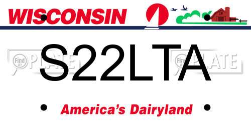 S22LTA Wisconsin License Plate