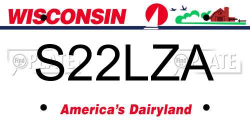 S22LZA Wisconsin License Plate