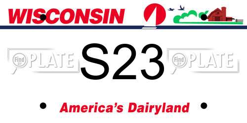 S23 Wisconsin License Plate