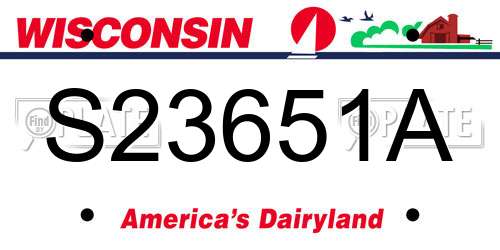 S23651A Wisconsin License Plate