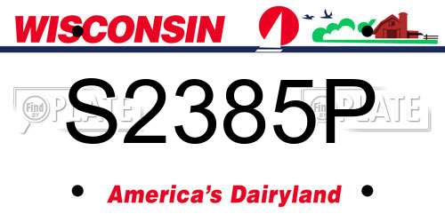 S2385P Wisconsin License Plate